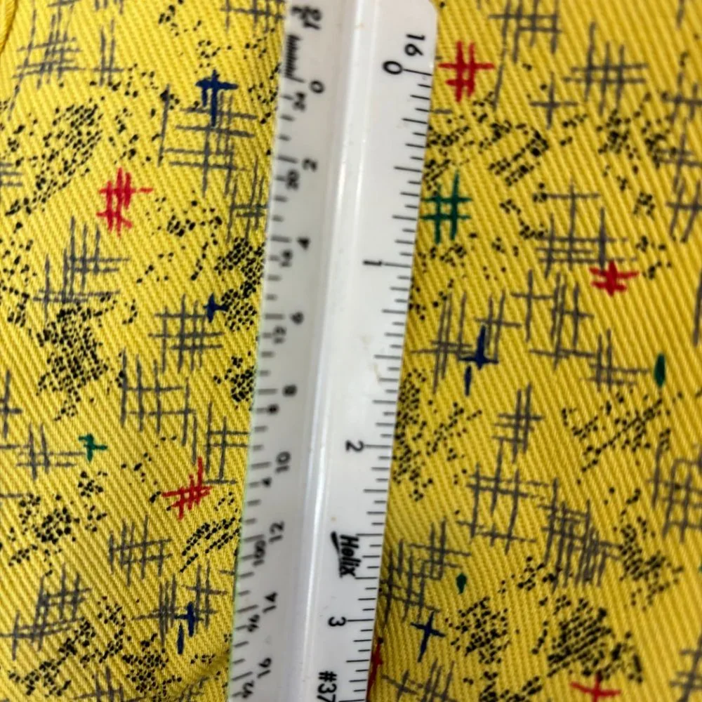 * Rare Vintage 505 Black Label Yellow mod print Jeans 38